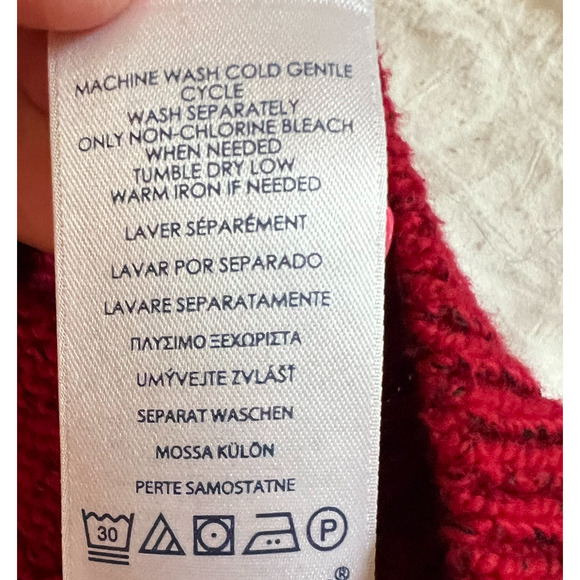 Chaps Mens Sweater Size XXL Red Long Sleeve Heavy Relaxed Fit Zip Pullover NEW - Picture 10 of 11